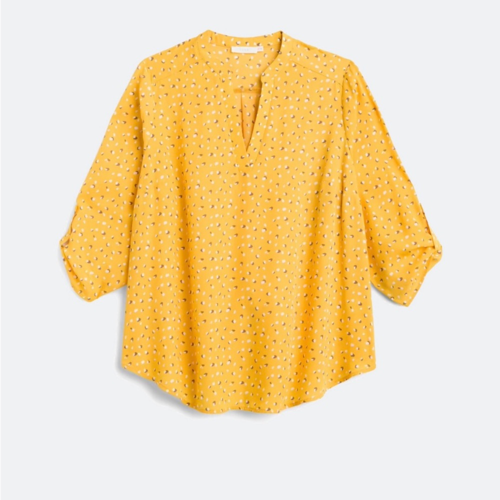Yellow floral blouse with a relaxed fit